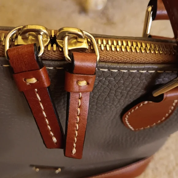 Dooney & Bourke Gray Satchel with Brown Accents - Picture 6 of 10